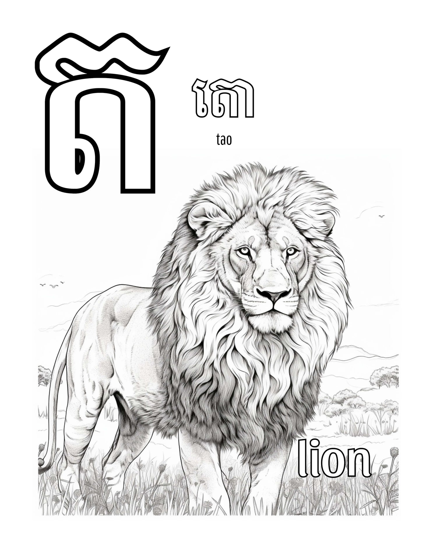 Khmer Consonants Coloring Pages